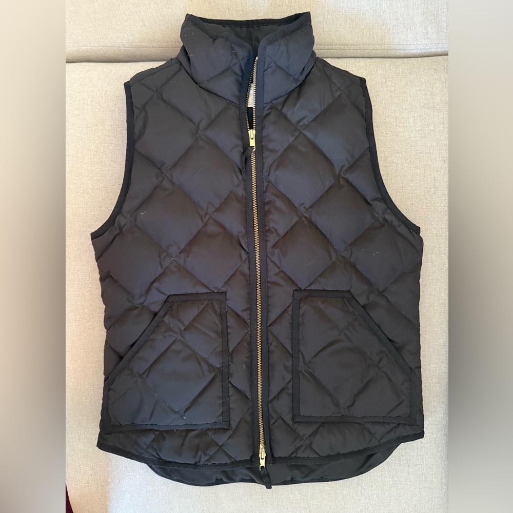 J. Crew Black Quilted Vest